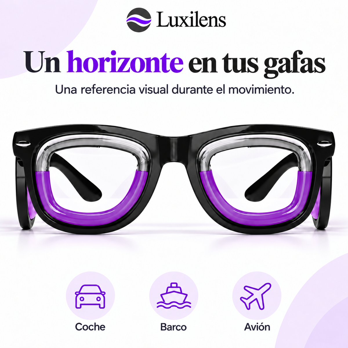 Luxilens · Gafas antimareo para viajar sin náuseas