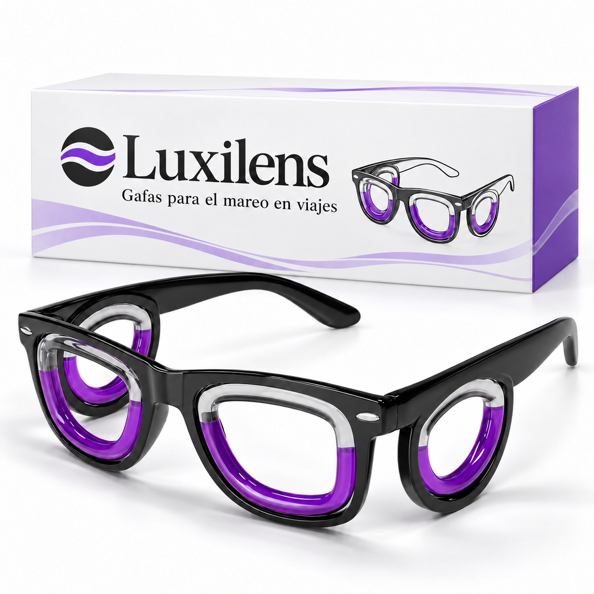 Luxilens · Gafas antimareo para viajar sin náuseas