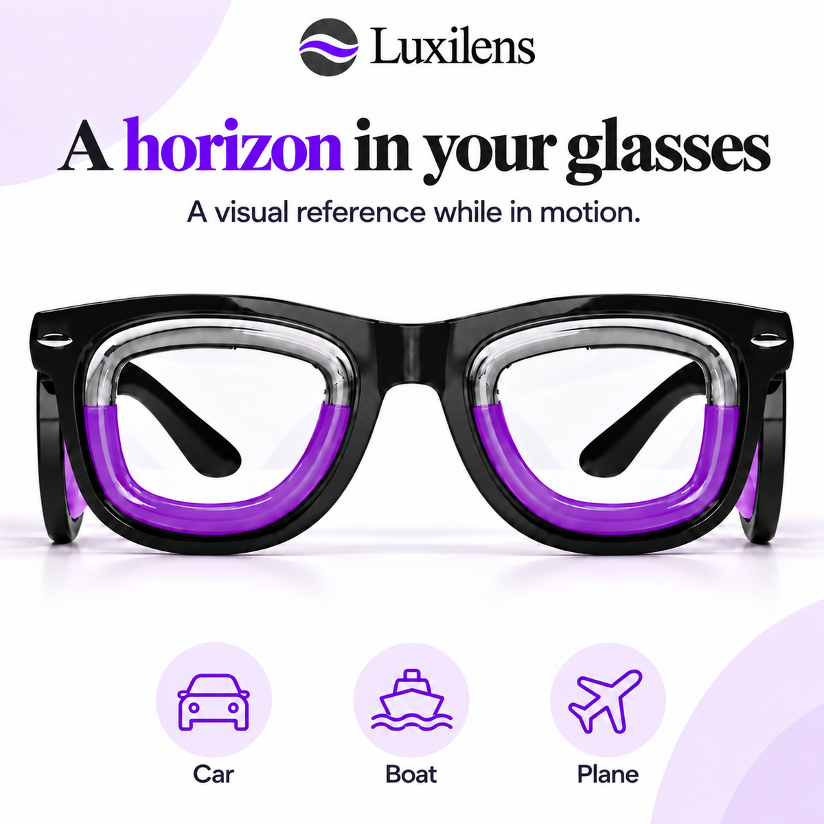 Luxilens · Óculos para o enjoo em viagem